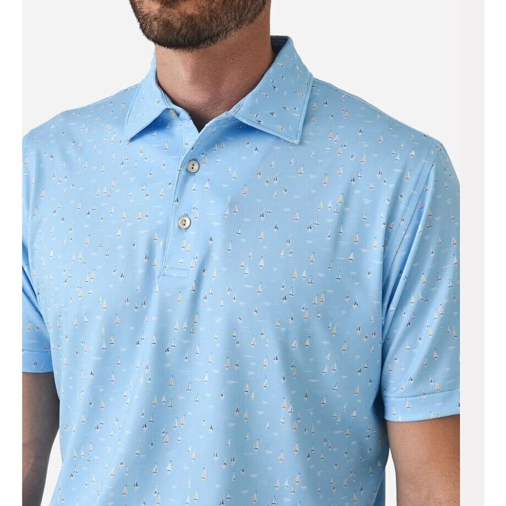 Peter Millar Summer Comfort Crown Sport Sailing Away Performance Polo Shirt XL